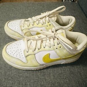 Nike Dunk Women's White and Yellow Sneakers